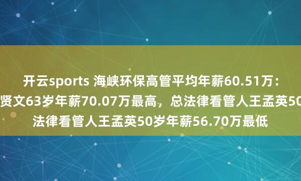 开云sports 海峡环保高管平均年薪60.51万：总裁及非零丁董事卓贤文63岁年薪70.07万最高，总法律看管人王孟英50岁年薪56.70万最低