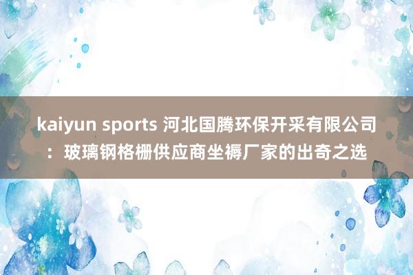 kaiyun sports 河北国腾环保开采有限公司：玻璃钢格栅供应商坐褥厂家的出奇之选