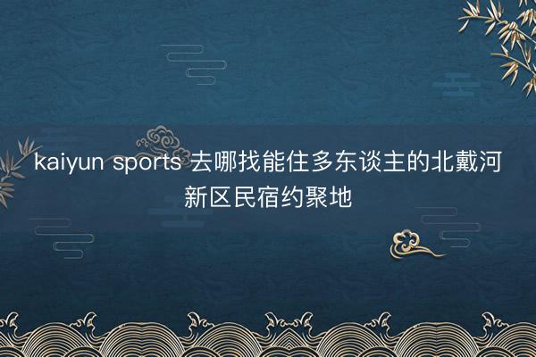 kaiyun sports 去哪找能住多东谈主的北戴河新区民宿约聚地